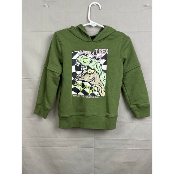 Garanimals Toddler Boy Red Sweatshirt/Green Hoodie Dinosaur Bundle, Size 3T - Picture 5 of 8